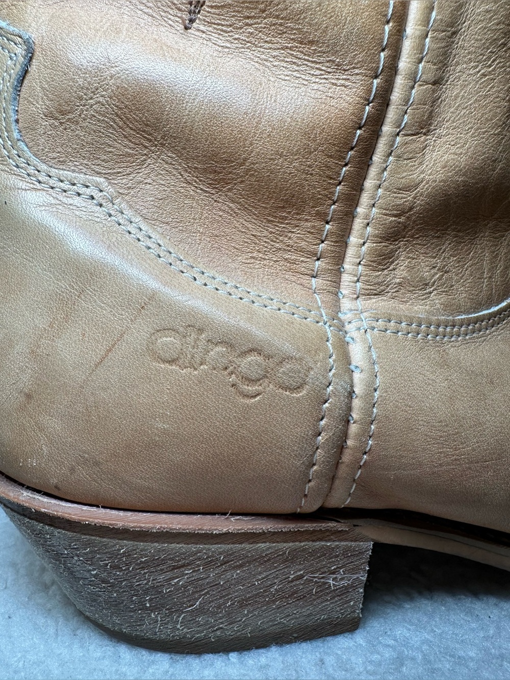 Vintage Dingo Cowboy Boots Men’s Tan Beige Leather Western Bohemian Festival USA - Picture 8 of 13